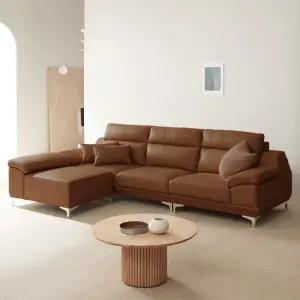 뉴테라 천연면피 가죽 4인용 소파+카우치스툴 DF921808