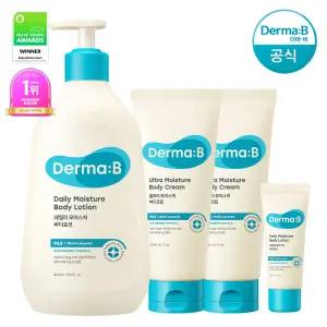 [공식] 더마비 데일리 모이스처 바디로션 400ml+바디크림(200ml x2개)+튜브견본(랜덤)