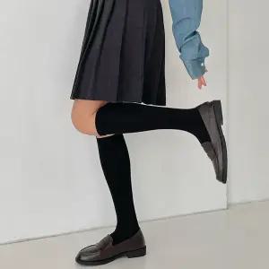 국산 여성 무지 니삭스 반장 양말 3켤레