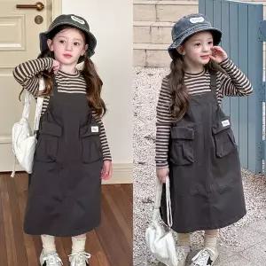 [삐삐네옷가게]여아 키즈 캐주얼 멜빵 스커트 세트