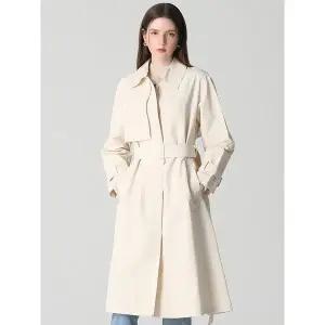 [하프클럽/]프리미엄 히든버튼 벨티드 롱 트렌치코트 (택가격 538000원)