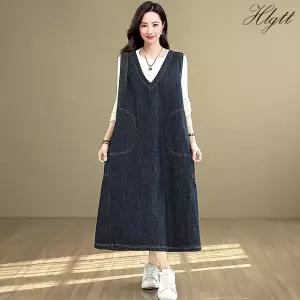 [헬리꽁땡] 브이넥 큐티 데님원피스