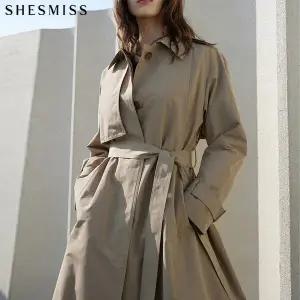 [쉬즈미스][쉬즈미스(SHESMISS)] 프리미엄 히든버튼 벨티드 롱 트렌치코트 (택