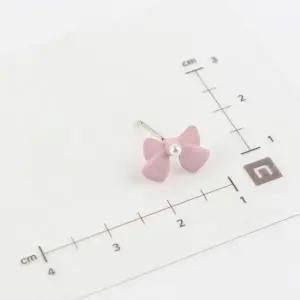 [다잇템]여자 미니 컬러 리본 진주 포인트 925 귀걸이