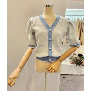 [대구백화점] [클리지]리본 브이넥 퍼프 가디건(CP3WKC01)