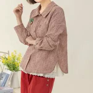 마몽 잔체크 남방 마담 미시 중년 여성 빅사이즈 40대 50대