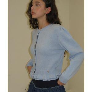 론론 RONRON PUFF SLEEVE FRILL KNIT CARDIGAN SOFT BLUE RR25AKT4534SB 108330