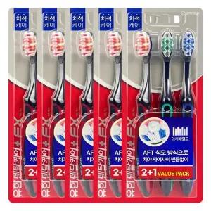 유한덴탈케어 FX 입체배열모 치석케어 칫솔 2+1개입 X 5개