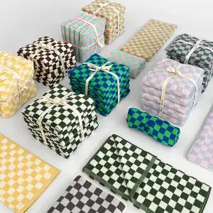 200g 체커 호텔수건 5장 리본선물포장