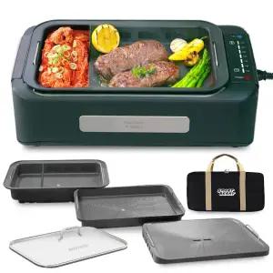 스마트베리 케이 K 그릴 안방에서 연기잡는 가정용 대형그릴 파워워터필터 찌개와 구이를 동시에 짬짜팬 세트 출시