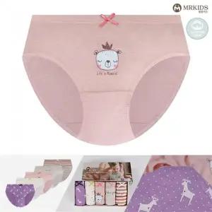 [하프클럽/물랑루즈]핑퐁 순면 여아삼각팬티 아동속옷 5종세트