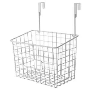 앞날창창 무타공 걸이형 주방 싱크대 철제 수납 바스켓 화이트 22.3 x 13 x 18 cm 1개