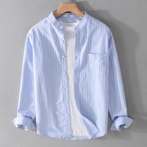 남자 셔츠 스트라이프 옥스포드 남방 긴팔 구김없는 정장셔츠 /헨리넥/차이나/긴팔/스판/슬림