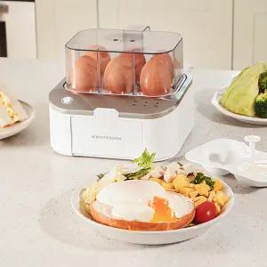 [NEW 26년형] 제니퍼룸 계란찜기 말하는 스텐 에그보일러 6구 수란트레이 고구마 야채찜