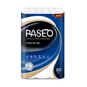 파세오 프리미엄 디럭스 4겹 화장지 도톰한 25m 30롤