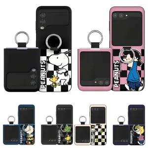 갤럭시 플립6 플립5 카드수납 케이스 정품 스누피 런패턴 핑거링 2장 카드수납 자석도어 범퍼