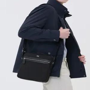 닥스 액세서리 남성 24FW [스테디셀러]블랙 로고장식 나일론 크로스백 WBBA4F770BK