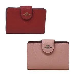 [코치]코너 지퍼 미디움 여성 가죽 반지갑 6390 레드