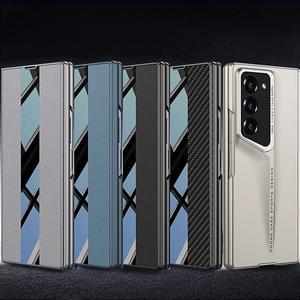 gkk 갤럭시 z폴드6 폴더6 미러 디자인 카본 슬림 매트 하드 지문방지 힌지보호 풀커버 가죽 케이