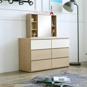 인터데코 화장대서랍장 120cm (3단서랍장+수납거울) TP618