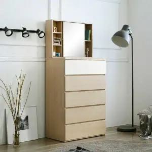 인터데코 화장대서랍장 83cm (5단서랍장+수납거울) TP637