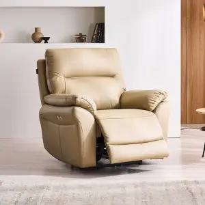 골드버그 1인 천연소가죽 전동 리클라이너 소파