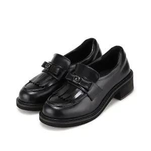 [BABARA][본사운영] 바바라 소가죽 리본 하트 장식 여성 로퍼 5cm_BBH541