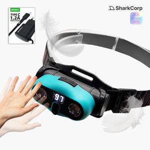 84g 초경량 듀얼 LED 헤드랜턴 충전식 움직임감지 센서 헤드램프 캠핑 낚시