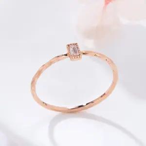 14K 스퀘어 바게트 큐빅 트위스트 반지 NPR41584