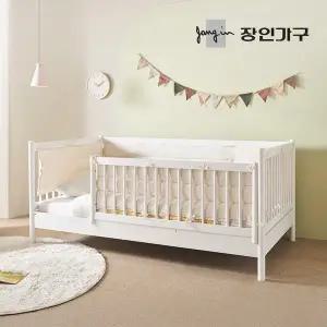 [장인가구]뉴피터 SE0 어린이 원목 저상형 데이베드 가드형 침대 SS +순면메모리폼 범퍼포함