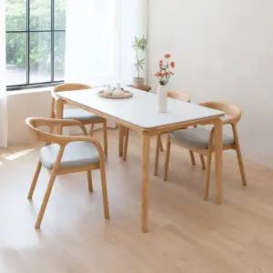 헤닝 브리즈 세라믹식탁 세트 4인용 원목 식탁 1400 의자4
