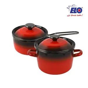 ELO 빨강법랑 리미티드 2종세트 / 깊은형20cm + 편수18cm