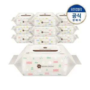 [그린핑거]베베그로우 물티슈 캡100매X10팩