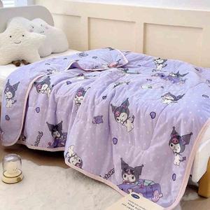 쿠로미 여름 이불 얇은 산리오 침대 세트 커버 침구 캐릭터