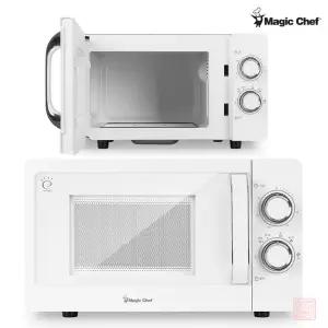 매직쉐프 20L 전자레인지 회전판 없는 무회전 플랫방식 자동조리 다이얼 6단계 출력조절 전자렌지 전자랜지 화이트