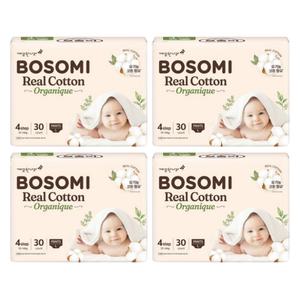 NEW 보솜이 리얼코튼 오가니크 팬티 대형 4단계 (30개입 x 4팩)