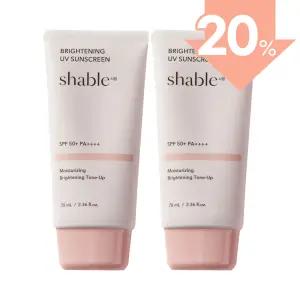 샤블 UV 브라이트닝 핑크 톤업 선크림 수분 자외선차단제 70ml, 2개