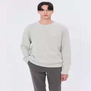 헤지스 남성 24FW [반값세일][스테디셀러] 그레이 짜임 면 맨투맨티셔츠 WHTS4D346G1