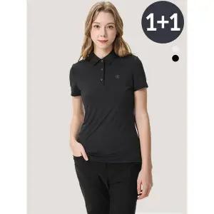 [하프클럽/데니스골프]여성 스포티 쿨 카라 반팔티_NAQMLTS073