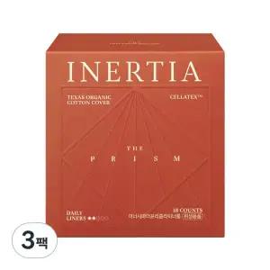 이너시아 더 안심 흡수 생리대 프리즘 면커버 팬티라이너 롱 18개입 3개