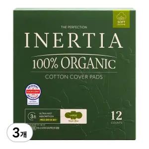 이너시아 더 안심 흡수 생리대 퍼펙션 생리대 날개형 대형 12개입 3개
