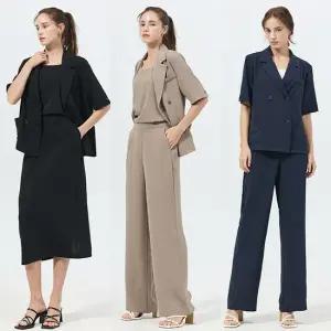 클래식크링클셋업4종 자켓+이너+스커트+팬츠)