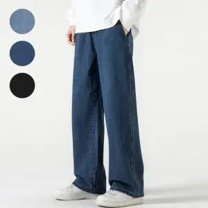 사계절 와이드 데님 세미 청바지 팬츠 남성 남자청바지 데님팬츠 와이드팬츠 흑청바지 통넓은바지 중청바지