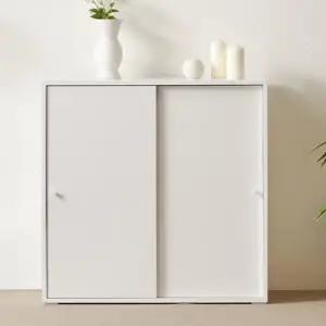 브루노 솔드 화이트 2단 E0 미닫이 서랍 슬라이드 수납장 800 1200