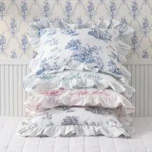 [리빙코디]리빙홈 뜨왈 프릴 30수 광목 프릴 베개커버 50x70 (2종택1)