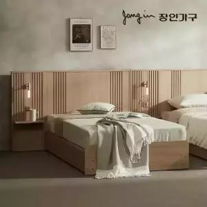 장인가구 로시 라이트 템바보드 LED 호텔식 수납 침대 SS 협탁1 프레임
