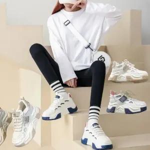 [잇백잇슈] 잇백키높이가죽운동화 여성 통굽 발편한 키높이운동화