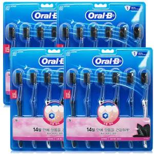 P&G 오랄비 고탄력 초미세모 블랙티 칫솔 6개입 4개