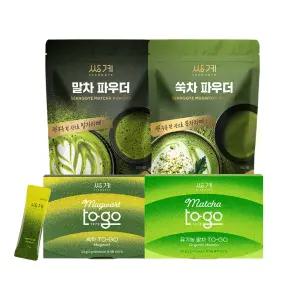 말차/쑥차투고x2개 외 말차 파우더/순수말차 2개 묶음 (원물 스틱형/대용량 라떼형)