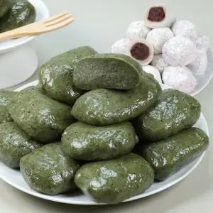 소소락 저당 쑥개떡 1kg+찹쌀떡 1kg. 국내산찹쌀, 해풍쑥, 개별포장.